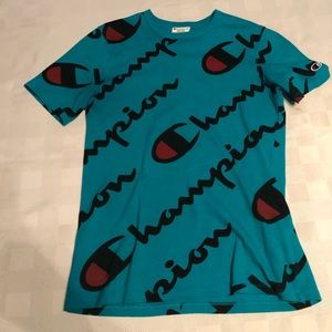 Blue champion shirt from pacsun